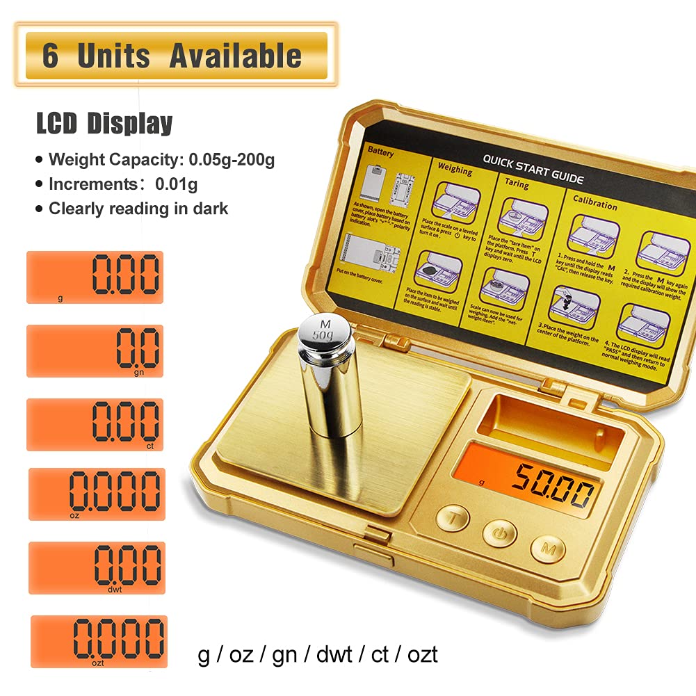 Fuzion Gram Scale 200g/0.01g Golden