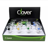 Clover Glass - 14mm Clear Bowl Color Handle Bowl - Assorted Colors - (Display Of 12)