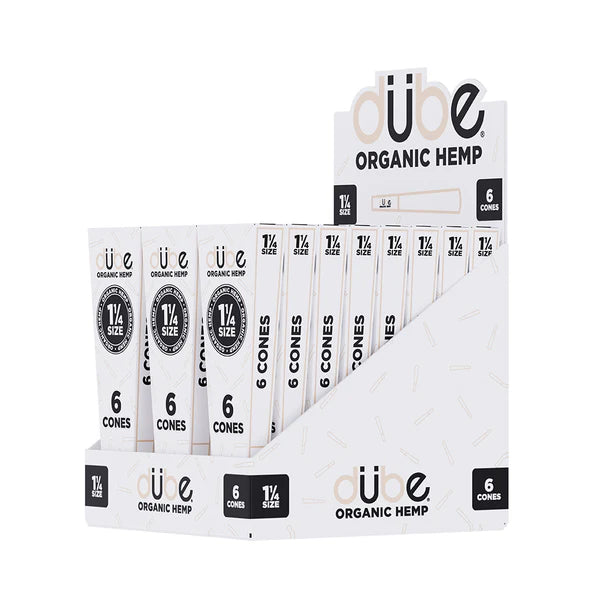 DUBE ORGANIC HEMP CONES 1 1/4 - 6 CONES - 24 COUNT DISPLAY