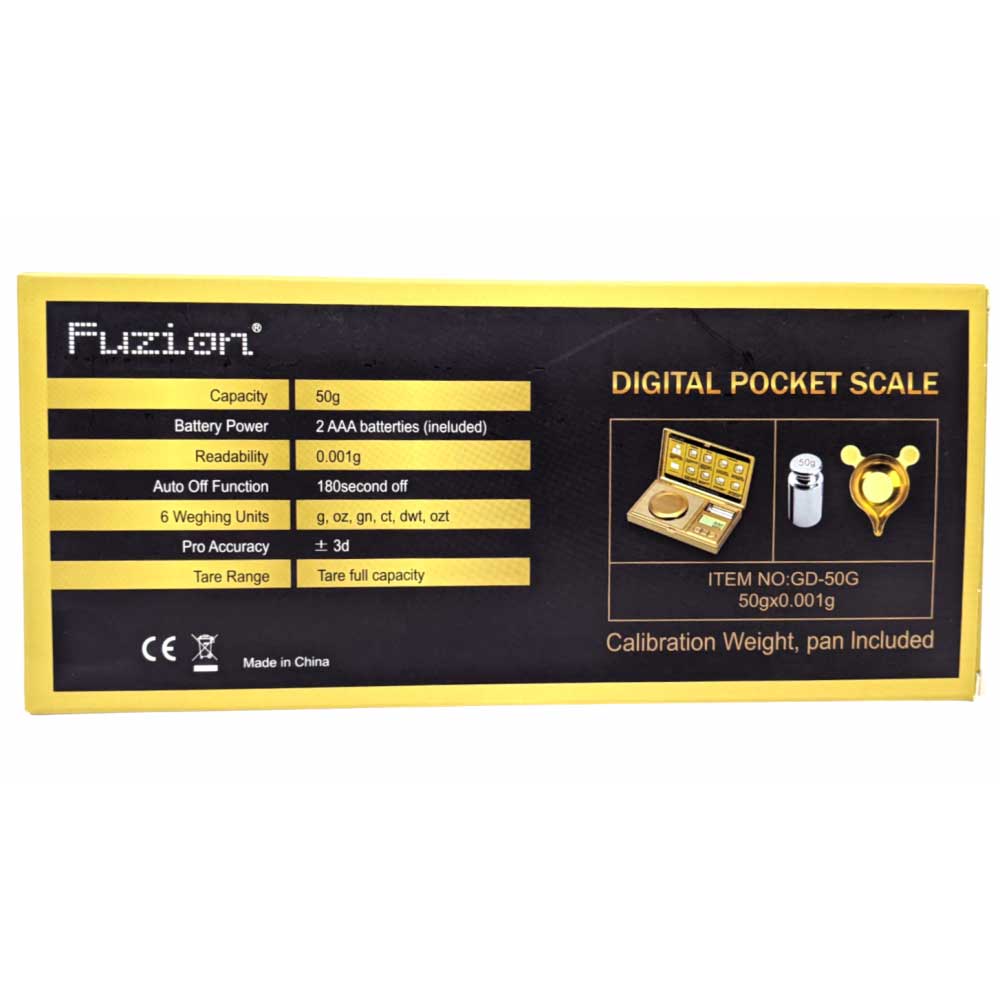 FUZION Digital Pocket Scale- GD-50 -50G X 0.001G GOLD