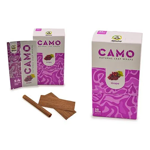 Camo Natural Leaf Wraps - Grape
