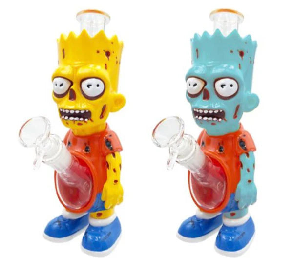Glass Water Pipe - Zombie Boy (12")