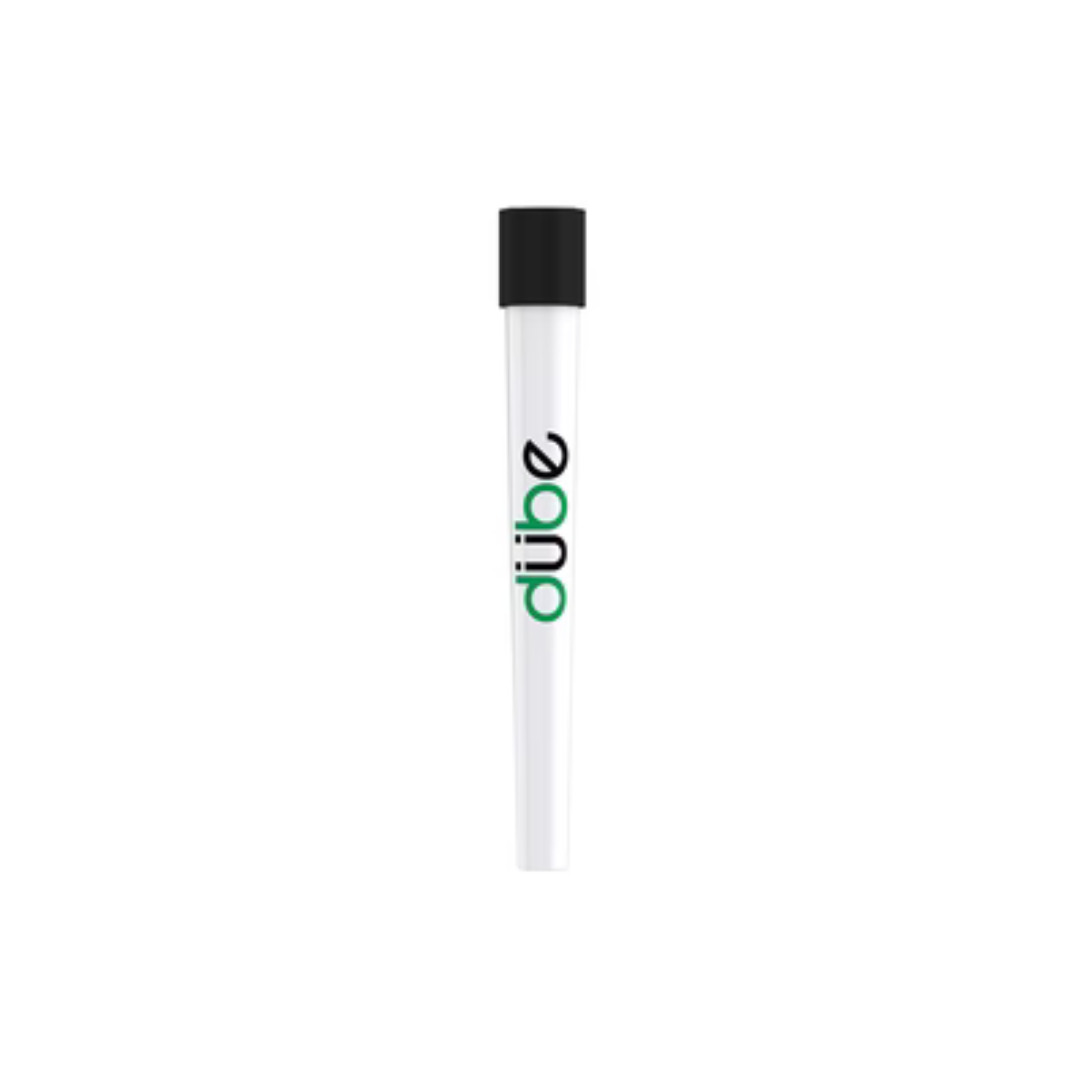 DUBE WHITE CERAMIC CONE CHILLUM WITH CAP - 12 COUNT DISPLAY