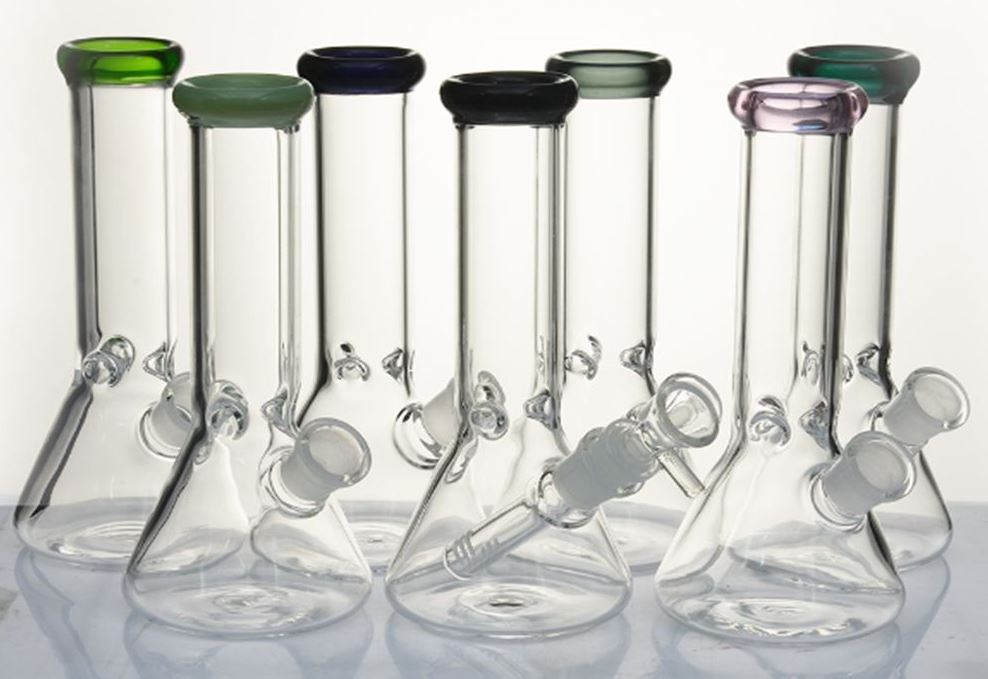 8" COLOR TIP BEAKER BASE WATER PIPE