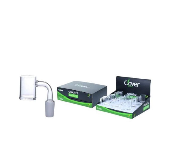 Clover Glass - 14mm Banger  Flat Top clear - (Display Of 12)