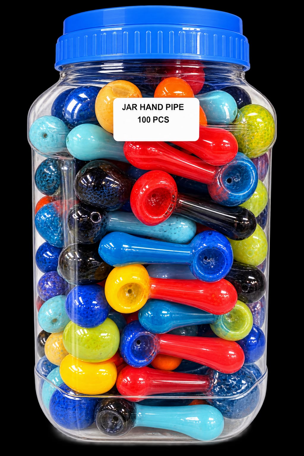 Jar of 100 ct mix color 3.5” hand pipe Multicolor