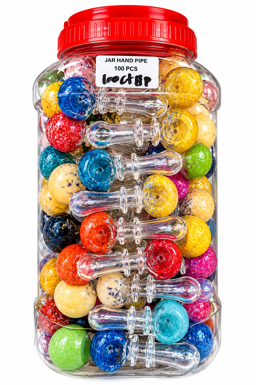 Jar of 100 ct mix color 3.5” hand pipe