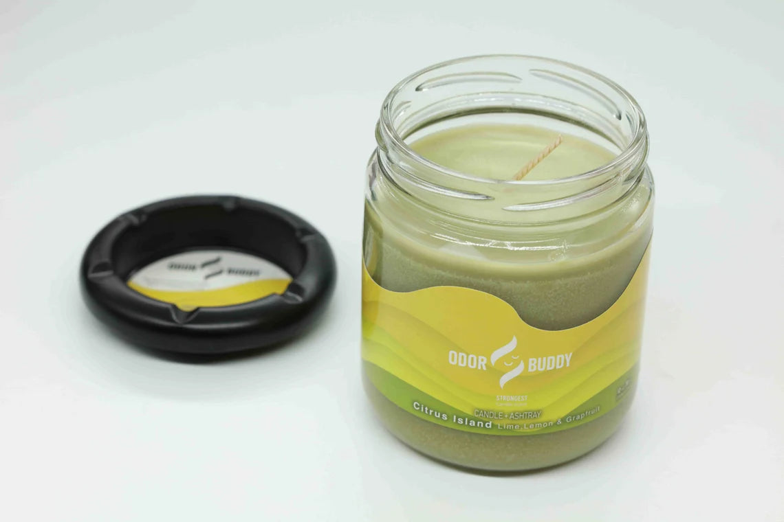 Odor Eliminator Candles with Ash Tray Lid- Sweet Smelling Candles