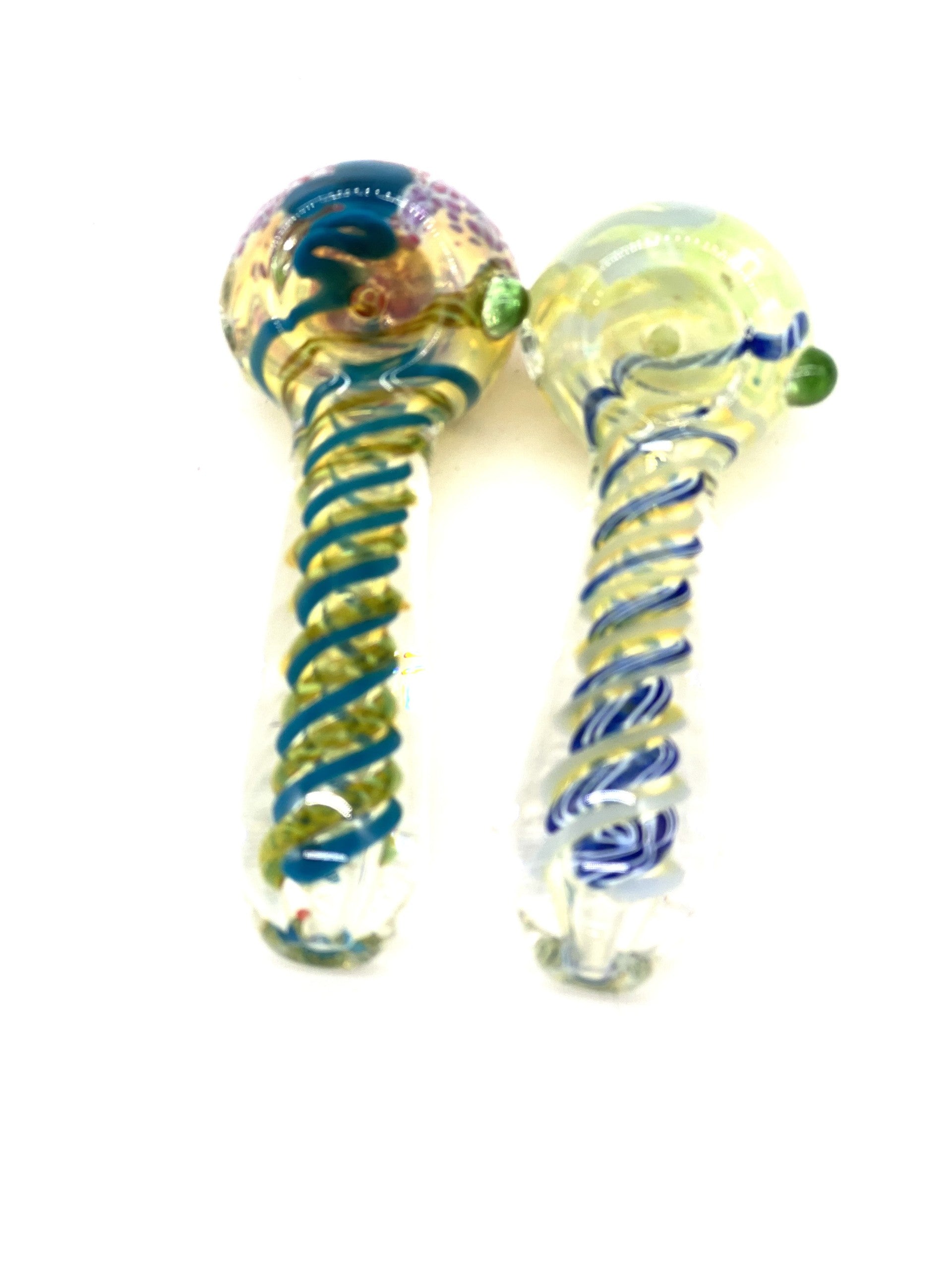 3.5" Hand Pipe with Glass Fume and Color Twisting Art