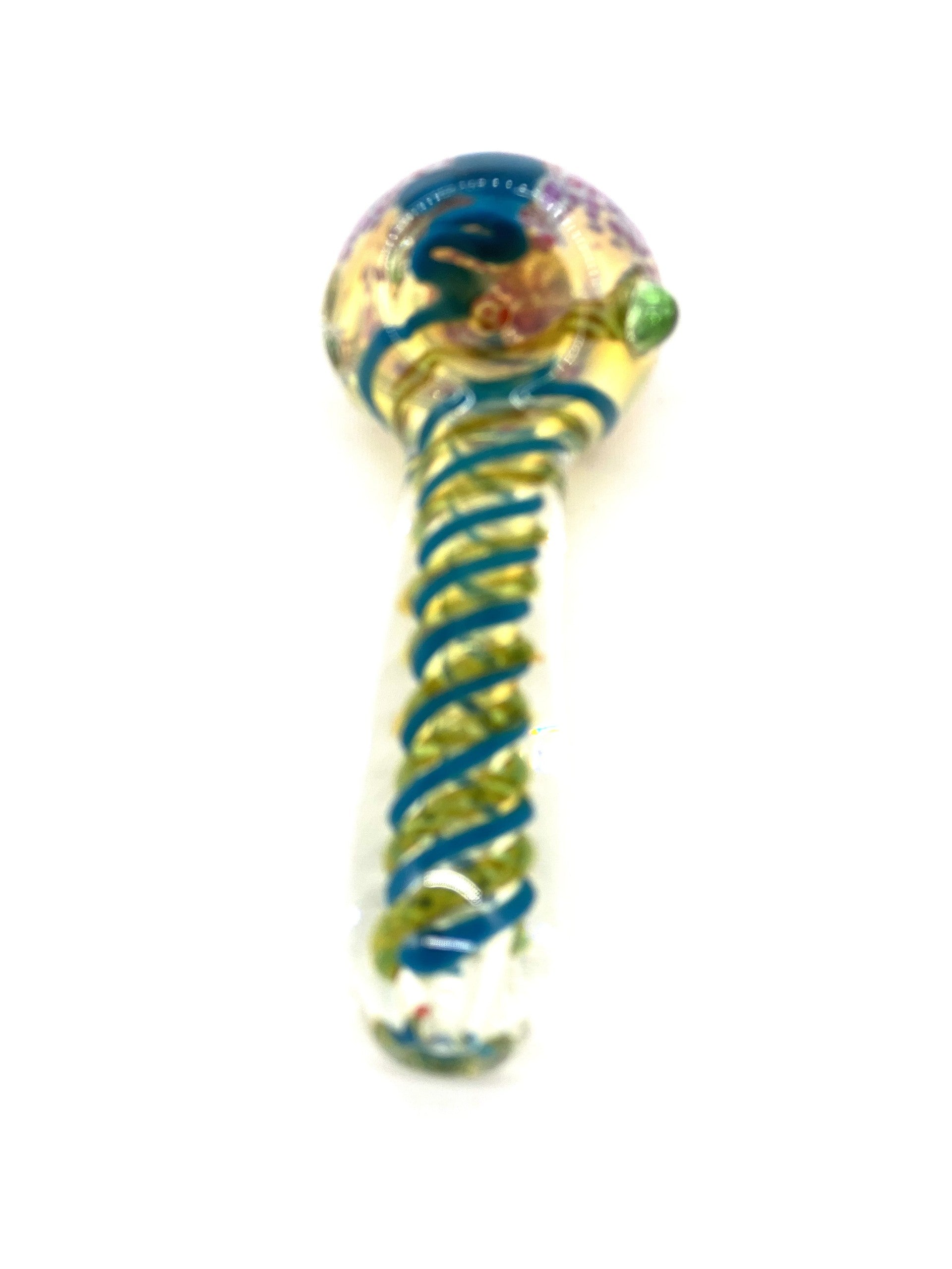 3.5" Hand Pipe with Glass Fume and Color Twisting Art