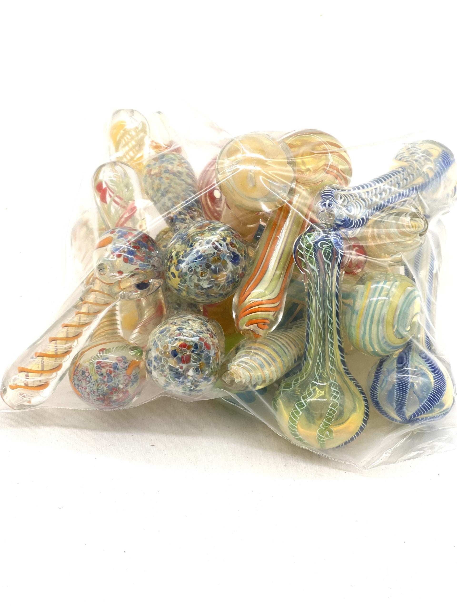 3.5" Hand Pipe with Glass Fume and Color Twisting Art