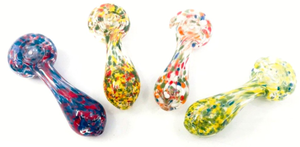 Speckled Hourglass Glass Hand Pipe