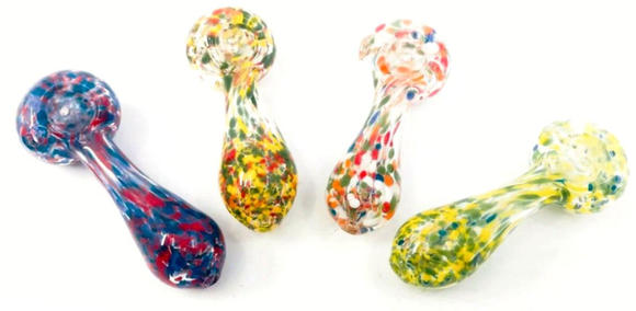 Speckled Hourglass Glass Hand Pipe