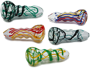 3" Silly String Glass Hand Pipe