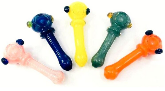 Colorful Frit Glass Hand Pipe