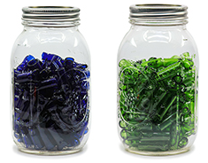 Colored Glass Tips in Mason Jar (100ct)