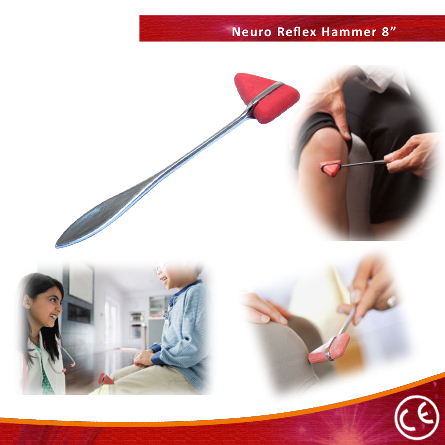 8" Red Neuro Hammer Medical Reflex Taylor Percussion Tendon