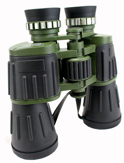 60x50 Perrini Day / Night Prism Black and Green Military Binoculars with Pouch