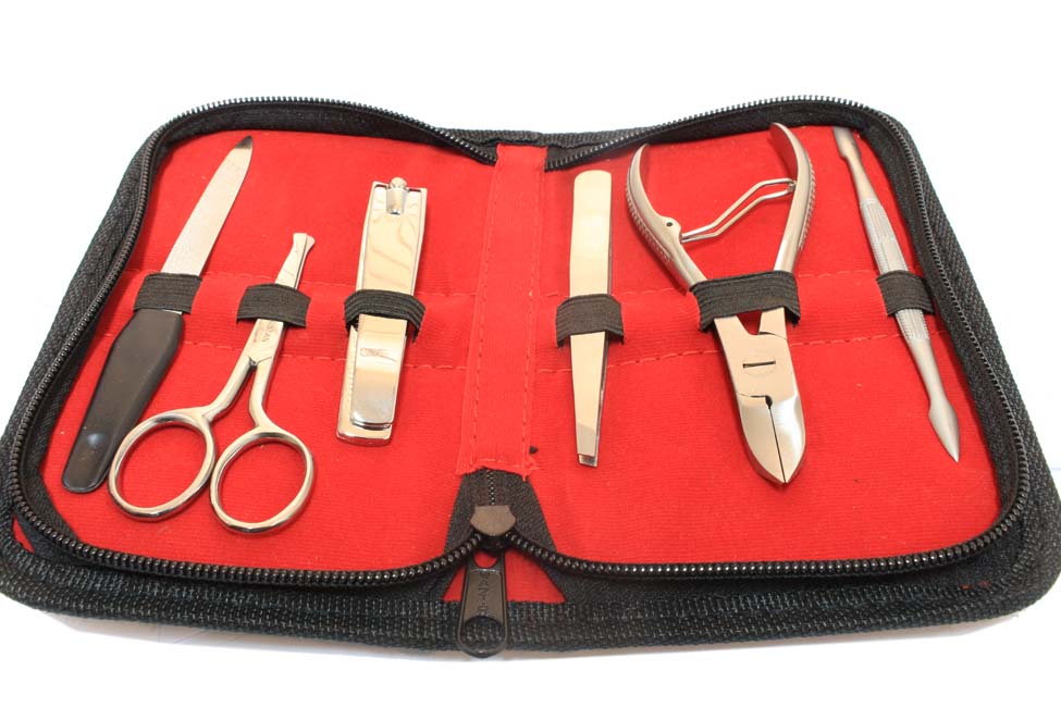 6pc Manicure Set with Pouch Stainless Steel