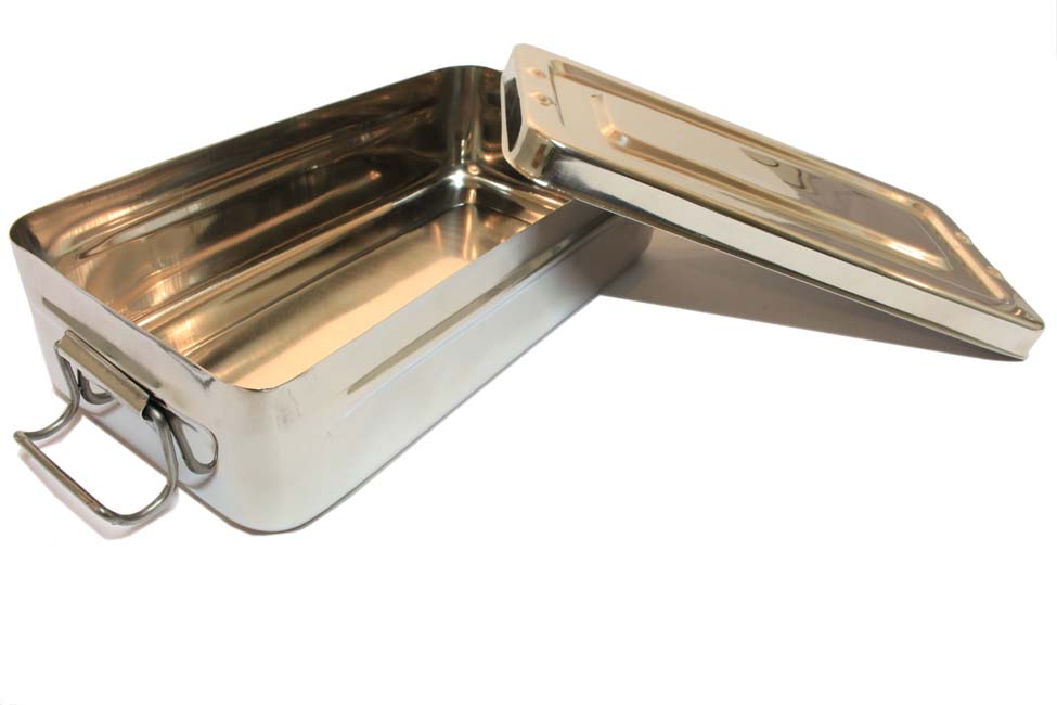 8"x4"x2" Surgical Instrument Tray with Lid Holloware Dental Medical