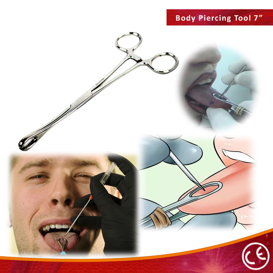 7.5" Sponge Clamp-Slotted Forceps Surgical Body Piercing Instruments