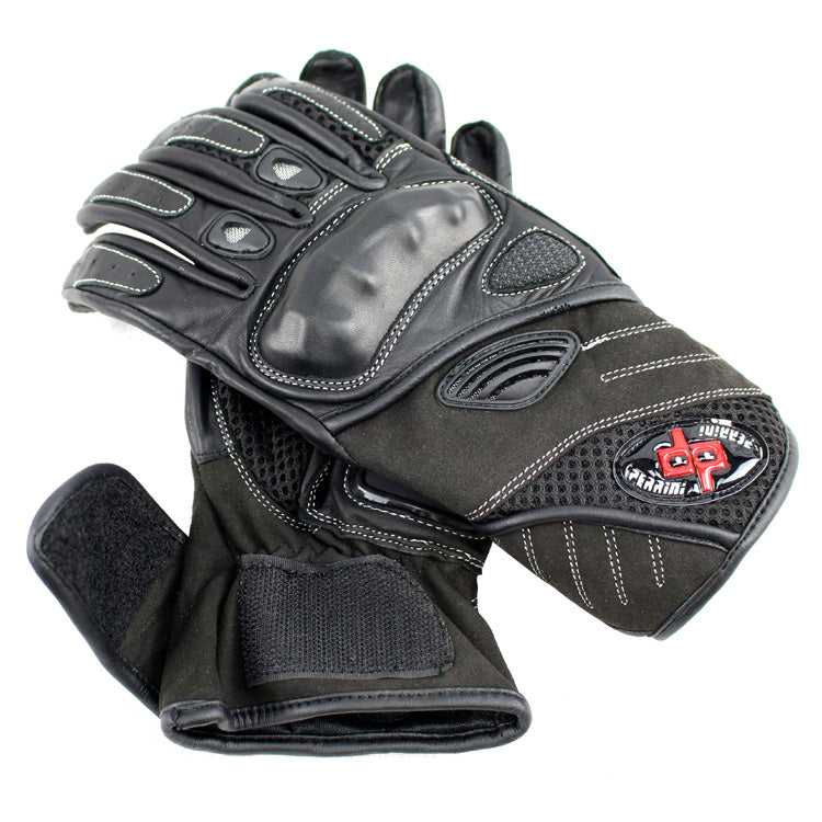 Perrini Pro Biker Motorcycle Gloves Racing Leather Motorbike Gloves with Hard Knuckles