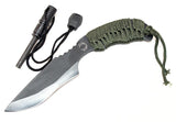 7"  Hunting Knife Black Tactical Carbon Steel Blade