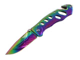 Defender Xtreme 8" Rainbow Spring Assist Folding Knife 3CR13 Stainless Steel