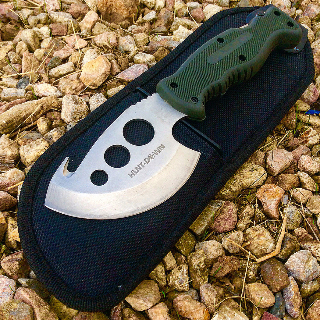 Hunt-Down Mutli Blades Hunting Knife With Sheath Stainless Steel 3CR13