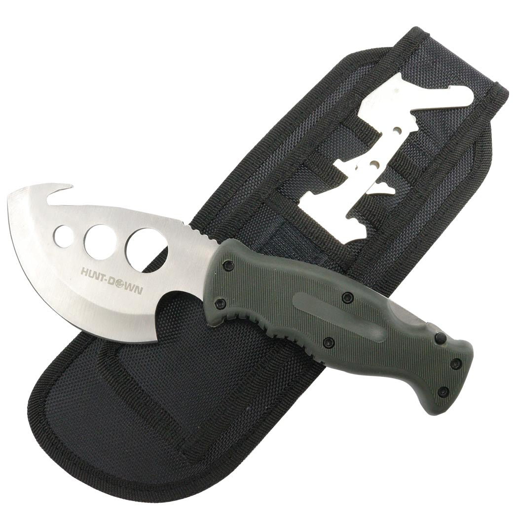 Hunt-Down Mutli Blades Hunting Knife With Sheath Stainless Steel 3CR13