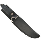TheBoneEdge 11" Black Wood Handle Hunting Knife with Sheath Stainless 3CR13 Steel