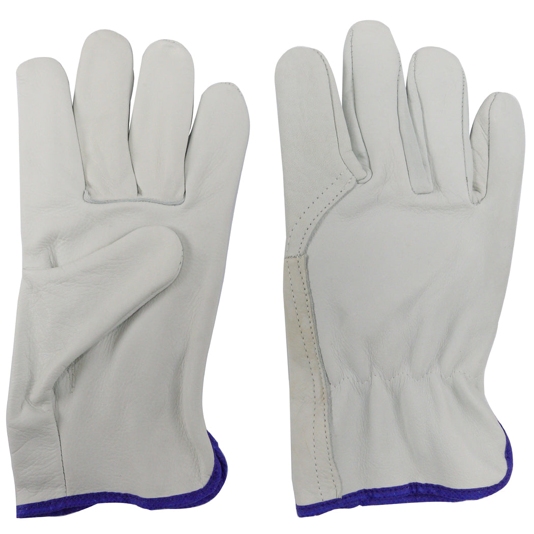 White Cowhide Leather Safety Protective Gloves Welding Welder Work Repair Pair