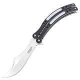 Defender-Xtreme 9.5" Spring Assisted Folding Knife Silver Handle Stainless Steel