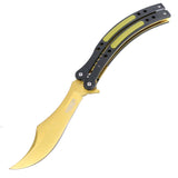 Defender-Xtreme 9.5" Spring Assisted Folding Knife Stainless Steel Golden Blade