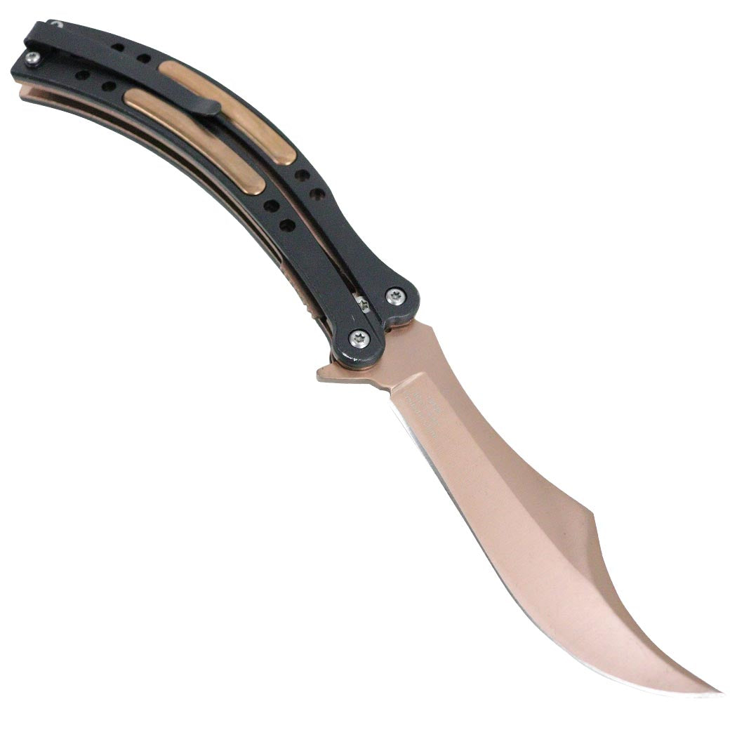 Defender-Xtreme 9.5" Spring Assisted Folding Knife Stainless Bronze Color Blade