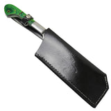 TheBoneEdge 12" Cleaver Stainless Steel Full Tang Butcher Knife Green Packawood Handle
