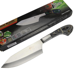 TheBoneEdge 11" Chef Kitchen Knife Black Packawood Handle Stainless Steel Blade