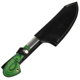 TheBoneEdge 11" Chef Kitchen Knife Green Packawood Handle Stainless Steel Blade