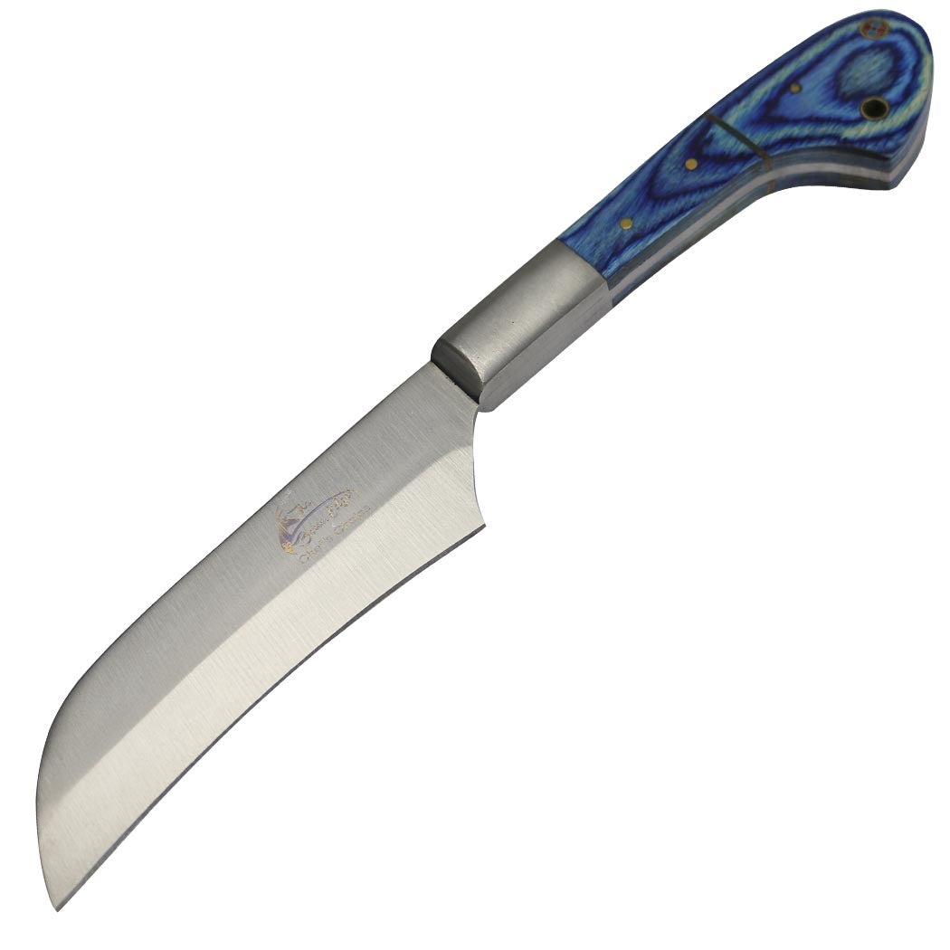 TheBoneEdge 10" Chef Kitchen Knife Blue Packawood Handle Stainless Steel Blade