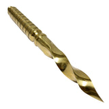 TheBoneEdge 10" Tri Edge Kris Blade Twister Dagger Gold Color Hunting Knife