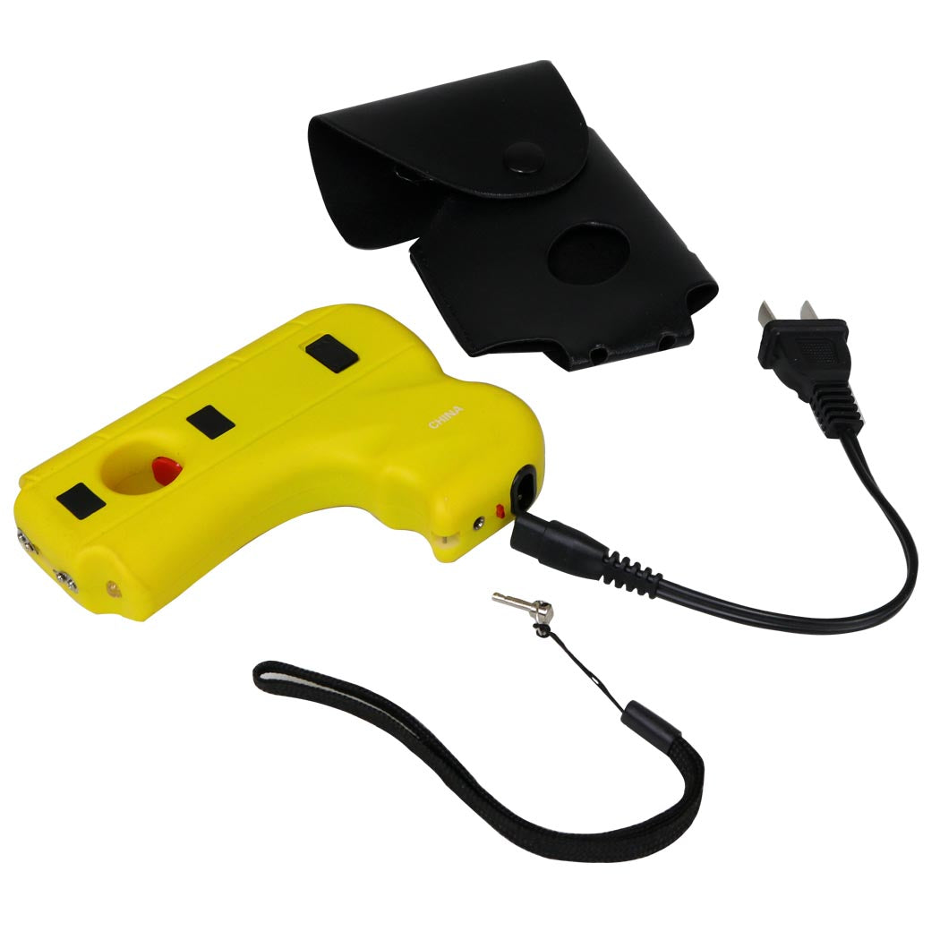 Defender Yellow Color Hand 10 Mil Stun Gun LED Light & Safety Switch