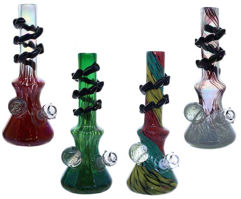 15" Glass-On-Glass Soft-Glass Water Pipe