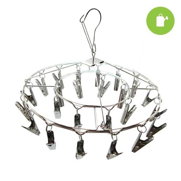 24 Clip Hanging Metal Drying Rack