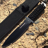 12" Hunting Knife Black Handle and Sheath