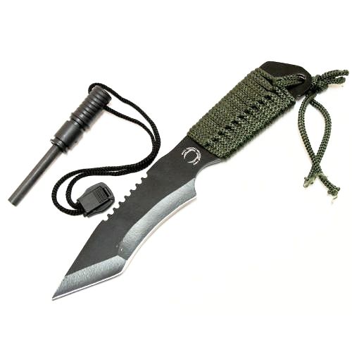 7"  Hunting Knife Carbon Steel Blade String Wrapped Handle