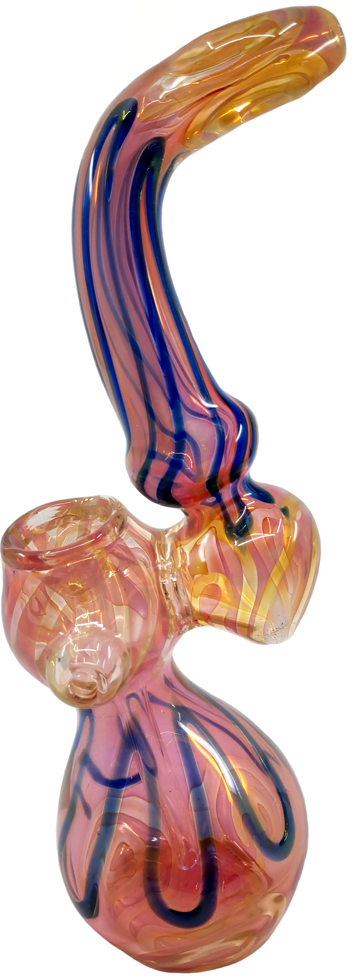 9" Gold Fumed Swirl Bubbler