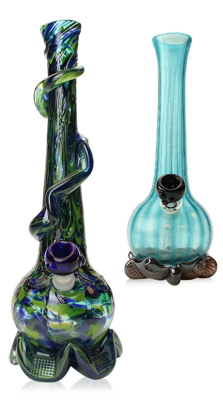 14" Glass-On-Glass Soft-Glass Water Pipe