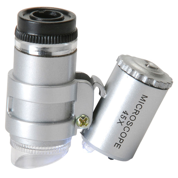 Pocket Microscope 45x Magnification with Dual LED Lamp