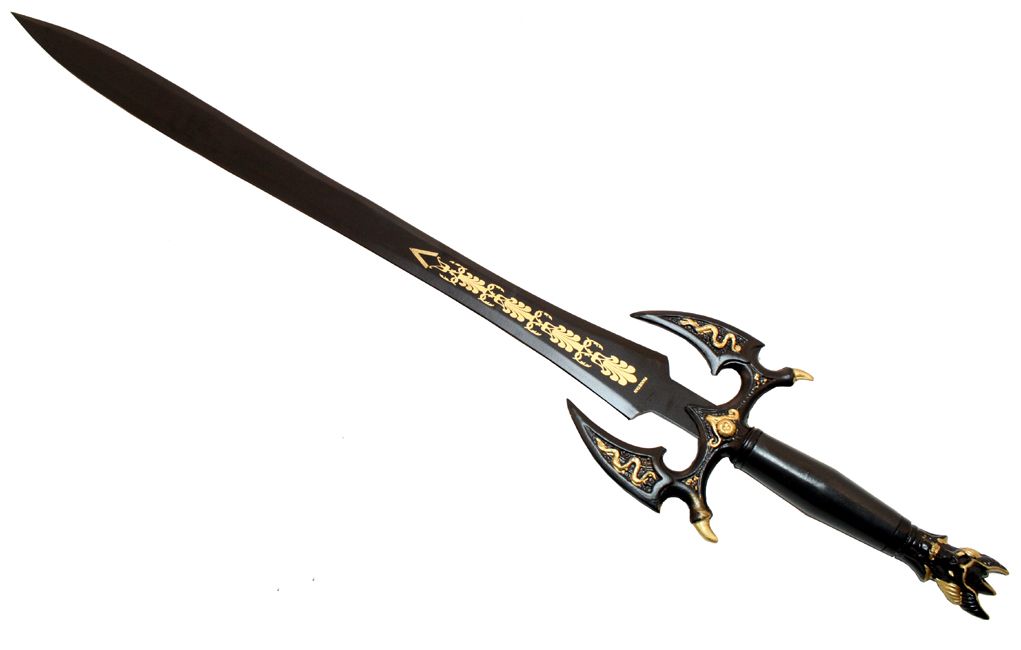 38" Black Medieval Sword Sharp with Sheath