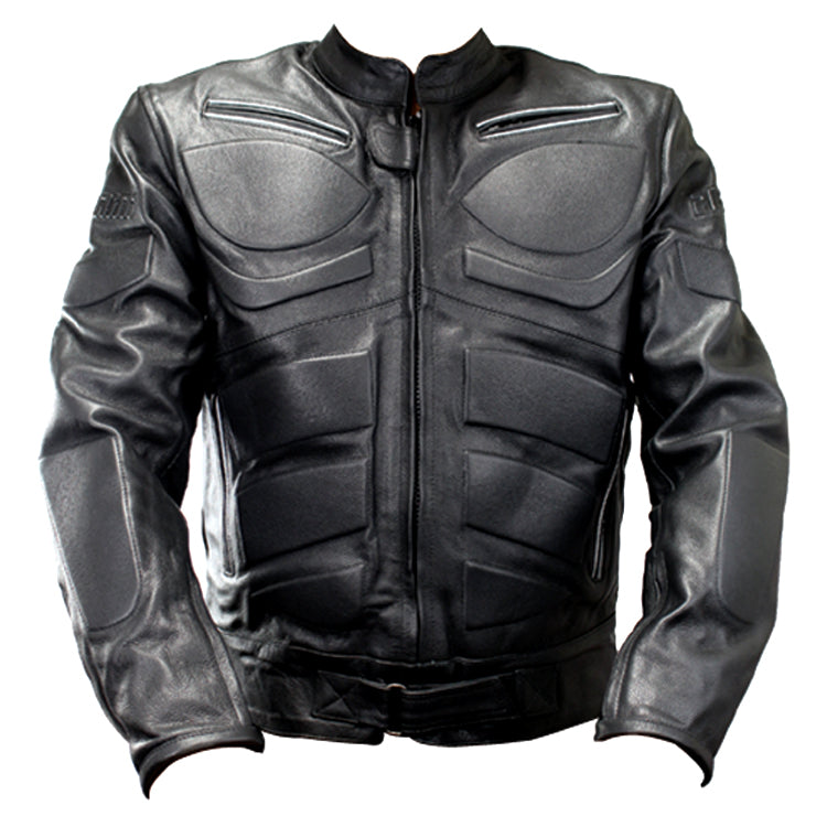 Perrini Men's Black Motorcycle Riding Armor Biker Racing Motorbike Riding Genuine Leather Jacket